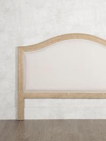 Cabecero acolchado Siena, Madera de roble, algodón, Crema, beige, An 160 x Al 130 cm