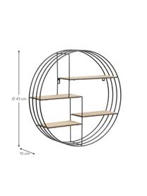 Rond wandrek Darkenberg, Frame: metaal, Zwart, Ø 45 cm