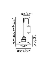 Lámpara de techo Winch, Estructura: hierro, Rojo óxido, Ø 35 x Al 26 cm