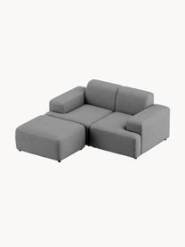 Pouf Melva, larg. 99 x prof. 72 cm, Tissu gris foncé, larg. 99 x prof. 72 cm