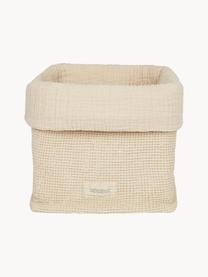 Panier de rangement en coton bio Wabi Sabi, Beige clair, larg. 20 x prof. 20 cm