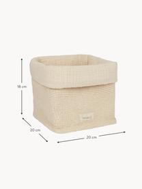 Panier de rangement en coton bio Wabi Sabi, Beige clair, larg. 20 x prof. 20 cm