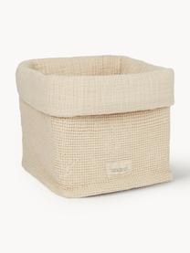 Panier de rangement en coton bio Wabi Sabi, Beige clair, larg. 20 x prof. 20 cm