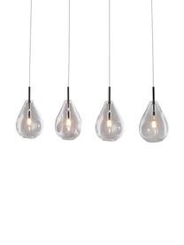Hanglamp Bastoni van glas, Decoratie: metaal, Baldakijn: metaal, Chroomkleurig, transparant, 75 x 120 cm