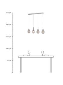 Lámpara de techo de vidrio Bastoni, Anclaje: metal, Cable: plástico, Cromo, transparente, An 75 x Al 120 cm