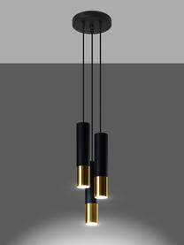 Malá závesná lampa Longbot, Čierna, odtiene zlatej