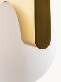 Applique in vetro Avant, Disco diffusore: vetro, Struttura: metallo rivestito, Bianco, dorato, Larg. 18 x Prof. 22 cm