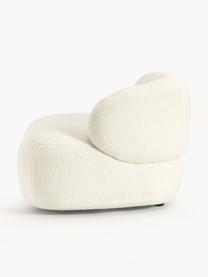 Sillón lounge de borreguillo Alba, Tapizado: tejido bouclé (100% polié, Estructura: madera de abeto maciza, m, Patas: plástico El material util, Tejido Off White, An 102 x F 89 cm, respaldo izquierdo