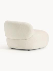 Loungefauteuil Alba uit teddyvacht, Bekleding: 97% polyester, 3% nylon M, Frame: massief sparrenhout, berk, Poten: kunststof Het materiaal d, Teddy gebroken wit, B 102 x D 89 cm, rugleuning links