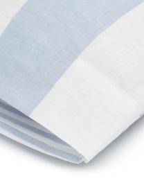 Funda de almohada de algodón Lorena, Azul claro, blanco crema, An 45 x L 110 cm