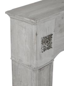 Consolle per caminetto country Menton, Pannello di fibra a media densità e legno di paulownia, verniciato, Grigio, Larg. 105 x Prof. 18 cm