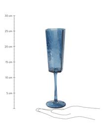 Kieliszek do szampana Amory, 4 szt., Szkło, Niebieski, transparentny, Ø 6 x W 26 cm, 230 ml