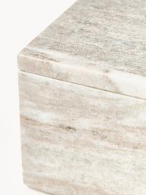 Marmeren sieradendoos Terri, Beige, gemarmerd, B 14 x H 12 cm