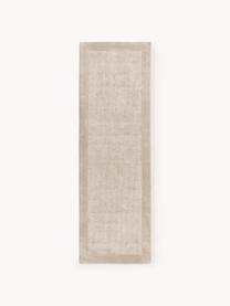 Tapis de couloir chatoyant Kari, 100 % polyester, certifié GRS, Beige, larg. 80 x long. 250 cm