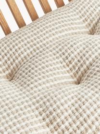 Gestreifte Baumwoll-Sitzkissen Silla, 2 Stück, Hülle: 100 % Baumwolle, Hellbeige, Weiß, B 40 x L 40 cm