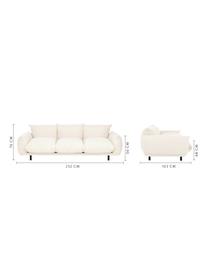 Sofa Saga (3-Sitzer) in Beige mit Metall-Füßen, Bezug: 100% Polyester 35.000 Sch, Gestell: Massives Birkenholz, Füße: Metall, pulverbeschichtet, Webstoff Beige, B 232 x T 103 cm