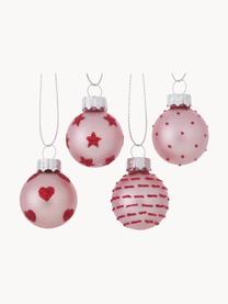 Set 12 palline di Natale Lumi, Rosa chiaro, rosso, Ø 3 x Alt. 4 cm