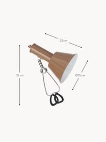 Klemlamp Milou, Lamp: metaal, gecoat, Lichtbruin, Ø 15 x H 35 cm