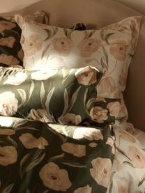 Poszewka na poduszkę z organicznej satyny bawełnianej Aimee od Candice Gray, 2 szt., Zielony, beżowy, S 40 x D 80 cm