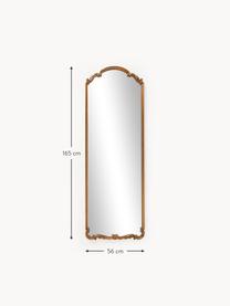 Barokke wandspiegel Francesca, Frame: gecoat MDF, Goudkleurig, B 56 x H 165 cm