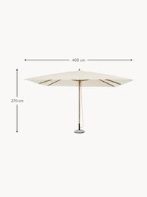 Parasol Eclipse, B 400 cm, Bekleding: polyester met ventilatie, Frame: aluminium in hout look, Crèmewit, houtlook, B 400 x H 270 cm