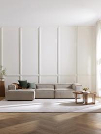 Sofá rinconera modular de pana Lennon, Tapizado: pana (92% poliéster, 8% p, Estructura: madera de pino maciza, ma, Patas: plástico Este producto es, Pana beige claro, An 327 x F 180 cm, chaise longue izquierda