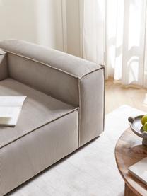 Modulares Ecksofa Lennon aus Cord, Bezug: Cord (92 % Polyester, 8 %, Gestell: Massives Kiefernholz, Spe, Füße: Kunststoffx Dieses Produk, Cord Hellbeige, B 327 x T 180 cm, Eckteil links