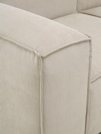 Modulaire hoekbank Lennon van corduroy, Bekleding: corduroy (92% polyester, , Frame: massief grenenhout, multi, Poten: kunststof Dit product is , Corduroy lichtbeige, B 327 x D 180 cm, hoekdeel links