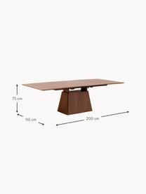 Mesa de comedor extensible Benvenuto, 200-250 x 110 cm, Tablero: fibras de densidad media , Estructura: tablero de fibras de dens, Madera, An 200 x F 110 cm