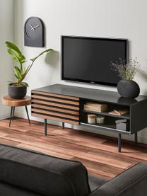 Tv-meubel Kesia met walnoothoutfineer, Grafietgrijs, walnootkleurig, 120 x 49 cm