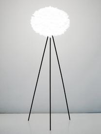 Tripod Stehlampe Eos aus Federn, Lampenschirm: Gänsefedern, RDS-zertifiz, Weiss, Schwarz, Ø 58 x H 140 cm