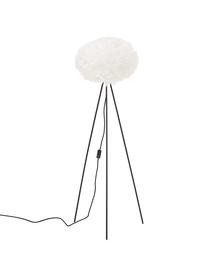 Lampadaire trépied design plumes Eos, Blanc, noir