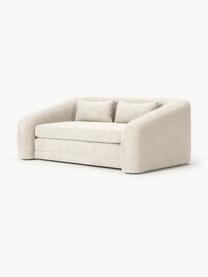 Schlafsofa Eliot (2-Sitzer) aus Teddy-Bouclé, Bezug: Teddy-Bouclé (100 % Polye, Gestell: Spanplatte, Kiefernholz, , Füße: Kunststoff, Teddy-Bouclé Off White, B 180 x T 100 cm