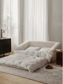 Sofá cama de borreguillo bouclé Eliot (2 plazas), Tapizado: tejido borreguillo bouclé, Patas: plástico, Borreguillo bouclé Off White, An 180 x F 100 cm