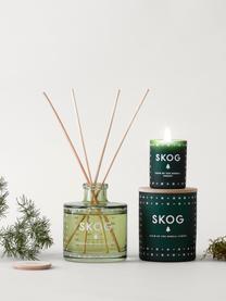 Vela perfumada Skog (agujas de pino), Recipiente: vidrio, Tapa: madera de haya, Verde pino, Ø 4 x Al 6 cm