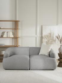 Modulares Sofa Sofia (2-Sitzer), Bezug: 100% Polypropylen Der hoc, Gestell: Massives Kiefernholz, Spa, Füße: Kunststoff, Webstoff Grau, B 192 x T 95 cm