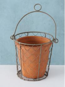 Petit cache-pot suspendu Turino, Terracotta, métal, Ø 12 x haut. 12 cm