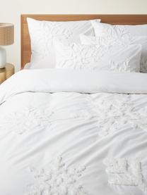 Baumwollperkal-Bettdeckenbezug Vidal mit getuftetem Schneeflocken-Motiv, Webart: Perkal Fadendichte 200 TC, Weiss, B 200 x L 200 cm