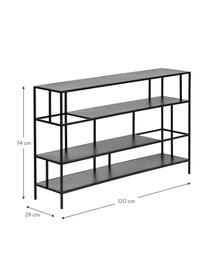 Regał z metalu Sheldon, Metal malowany proszkowo, Czarny, S 120 x W 74 cm