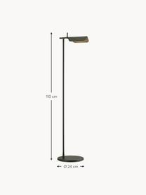 Lámpara de pie pequeña para lectura LED regulable Tab, Pantalla: plástico, Estructura: aluminio recubierto, Verde oliva, Al 110 cm