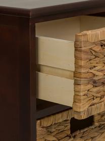 Mesilla de noche Sini, Estructura: madera de Paulownia, made, Marrón, beige, An 42 x Al 48 cm