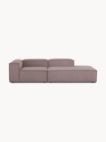 Diván modular de pana Lennon, Tapizado: pana (92% poliéster, 8% p, Estructura: madera de pino maciza, ma, Patas: plástico, Pana gris pardo, An 269 x F 119 cm, respaldo derecho
