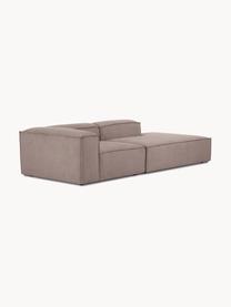 Chaise longue componibile in velluto a coste Lennon, Rivestimento: velluto a coste (92% poli, Rivestimento: schiuma con nucleo di mol, Struttura: legno di pino massiccio, , Piedini: plastica Questo prodotto , Velluto a coste taupe, Larg. 269 x Prof. 119 cm, schienale a destra