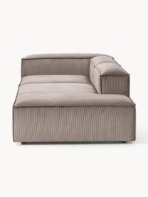 Modulaire chaise longue Lennon van corduroy, Bekleding: corduroy (92% polyester, , Frame: massief grenenhout, multi, Poten: kunststof Dit product is , Corduroy taupe, B 269 x D 119 cm, armleuning links