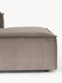 Modulare Ottomane Lennon aus Cord, Bezug: Cord (92 % Polyester, 8 %, Gestell: Massives Kiefernholz, Spe, Cord Taupe, B 269 x T 119 cm, Armlehne rechts