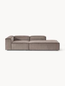 Modulaire chaise longue Lennon van corduroy, Bekleding: corduroy (92% polyester, , Frame: massief grenenhout, multi, Poten: kunststof Dit product is , Corduroy taupe, B 269 x D 119 cm, armleuning rechts