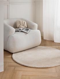 Handgeweven rond laagpolig vloerkleed Ainsley, 60% polyester, GRS-gecertificeerd
40% wol, Lichtbeige, Ø 120 cm (maat S)