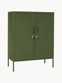 Credenza alta in metallo The Midi, Acciaio verniciato a polvere, Verde scuro, Larg. 85 x Alt. 111 cm