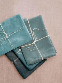 Set de servilletas Babada, 4 pzas., Lino, poliéster, Tonos azul, An 40 x L 20 cm