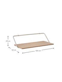 Houten wandbureau Penny uit hout, Tafelblad: multiplex, essenhoutfinee, Frame: gepoedercoat metaal, Hout, wit, B 100 cm x D 50 cm